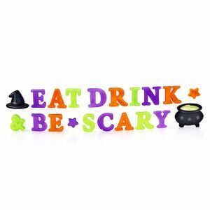Halloween Gel Sticker Window Fridge Decoration 20 Count "Eat Drink & Be Scary"